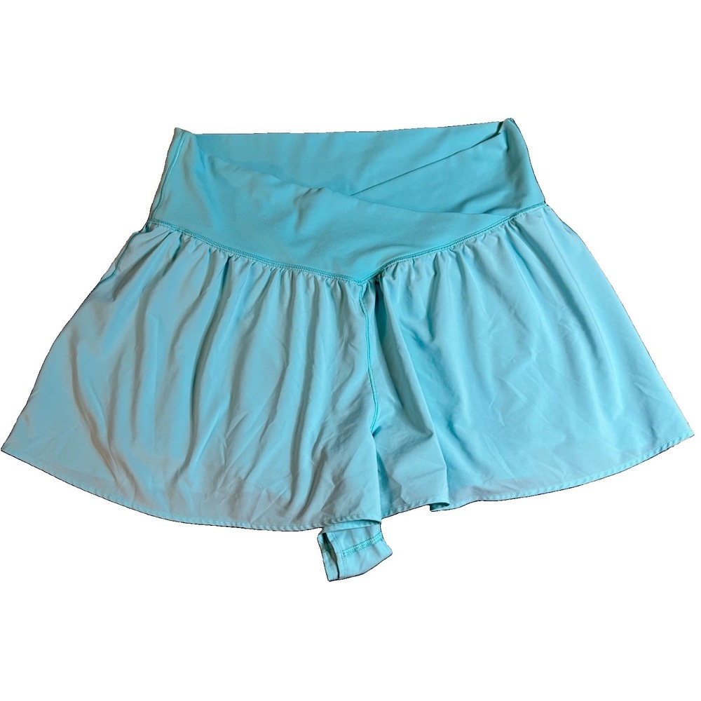 OFFLINE BY AERIE Shorts Real Me Crossover Flowy Lined Turquoise Women Size XL